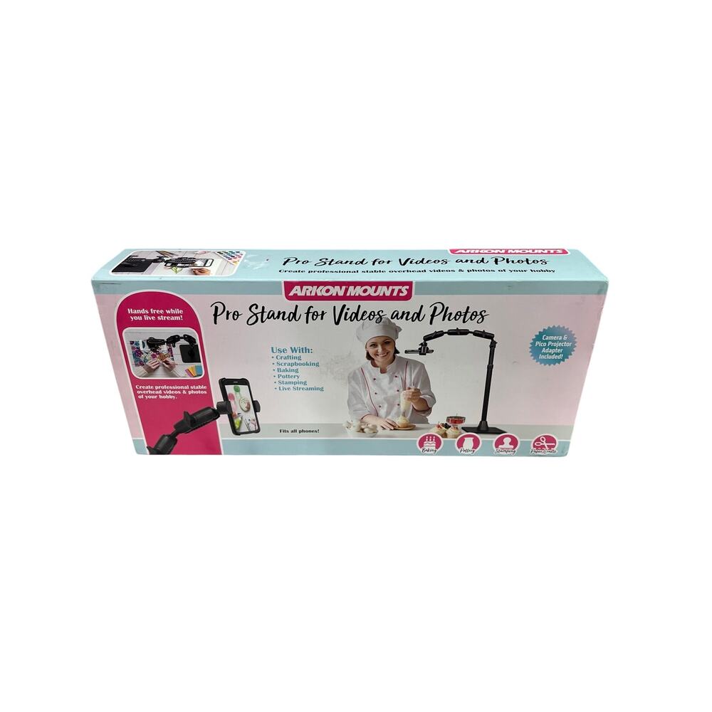 Arkon Mounts Pro Stand for Videos & Photos Overhead Phone Holder Live Stream